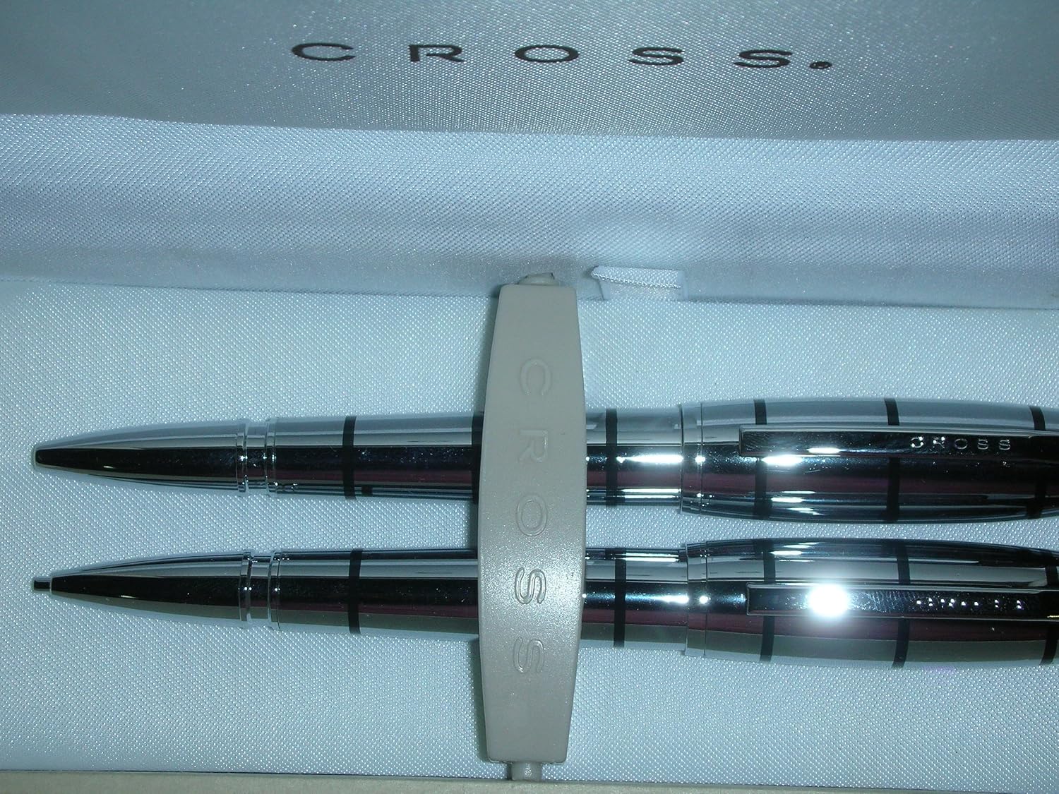 Cross Dubai Chrome with Black Strpies Pen and 0.9mm Pencil Set AT0271-1