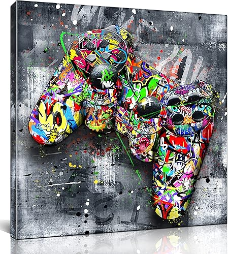 Miniatura 174 de JKWALL77 Arte de pared de graffiti – Decoración de pared de arte abstracto grande – Arte de pared en lienzo para sala de estar, listo para colgar