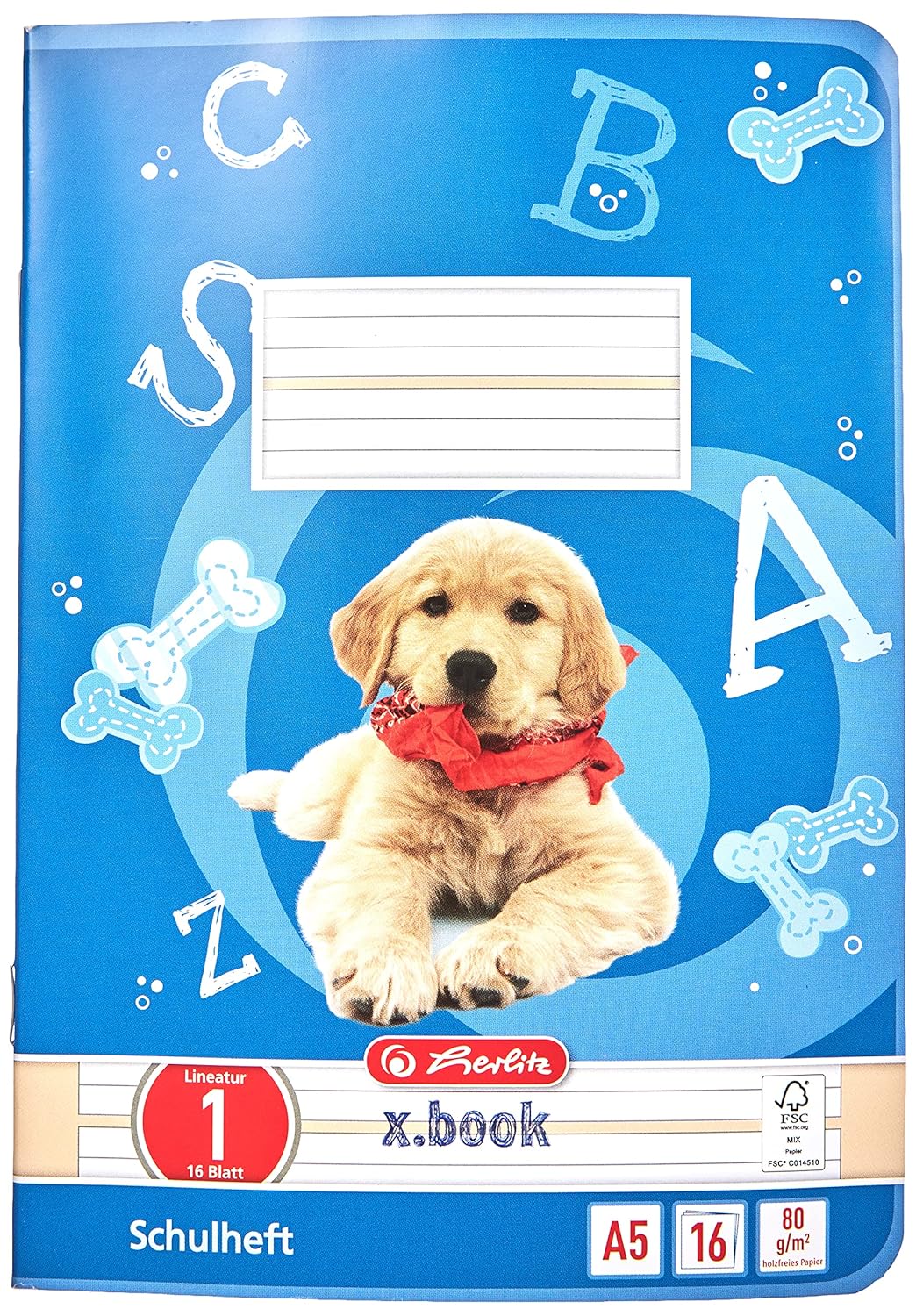 Herlitz Notepads A5 Coloured Sheets FSC Mixed Wood Pack of 10 with Motif Assorted Colours A5/16 Ruling 01 (Lined)