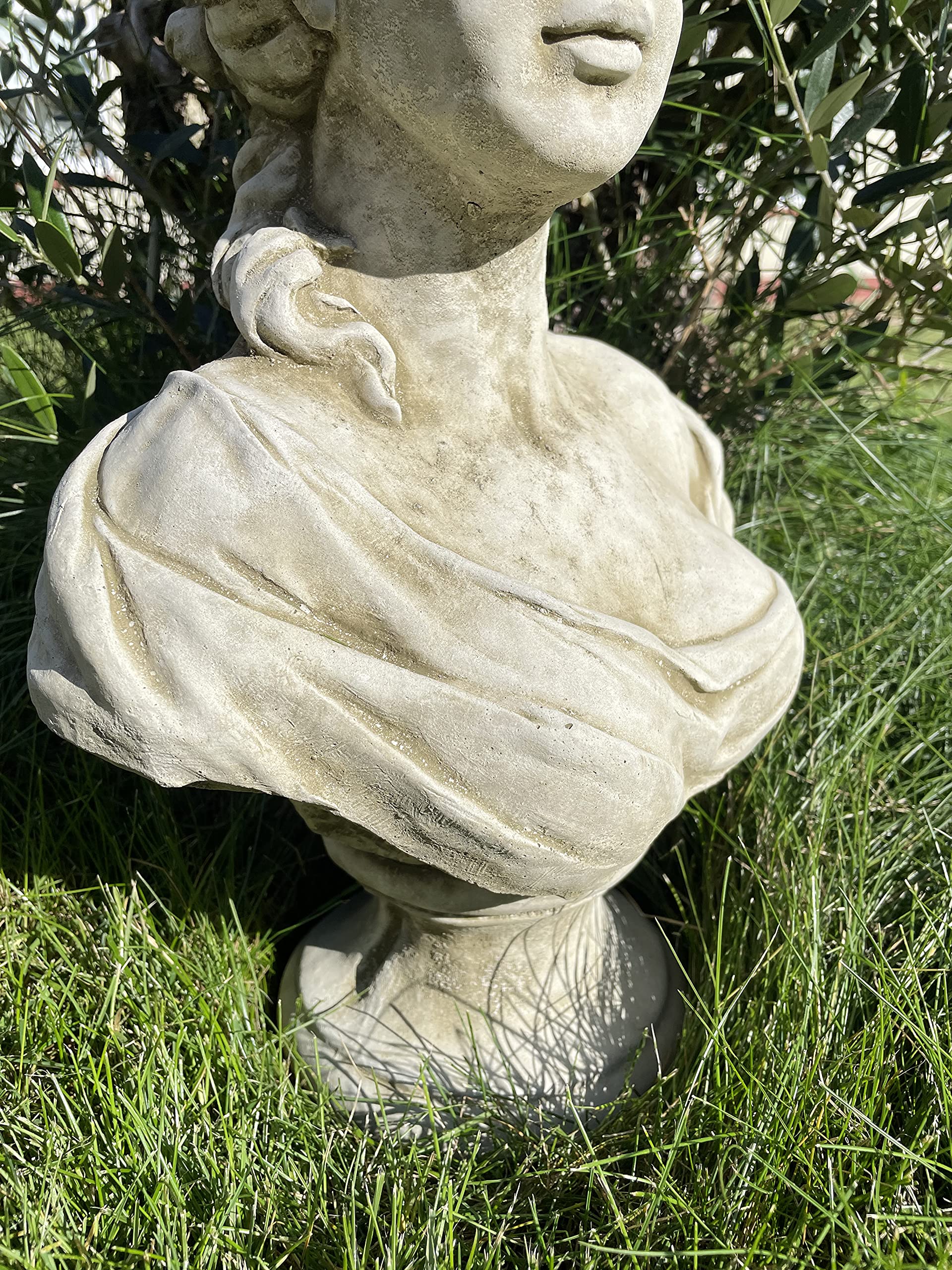 Estatua del busto de la criada francesa | Piedra reconstituida Classic Concrete Garden Ornamento