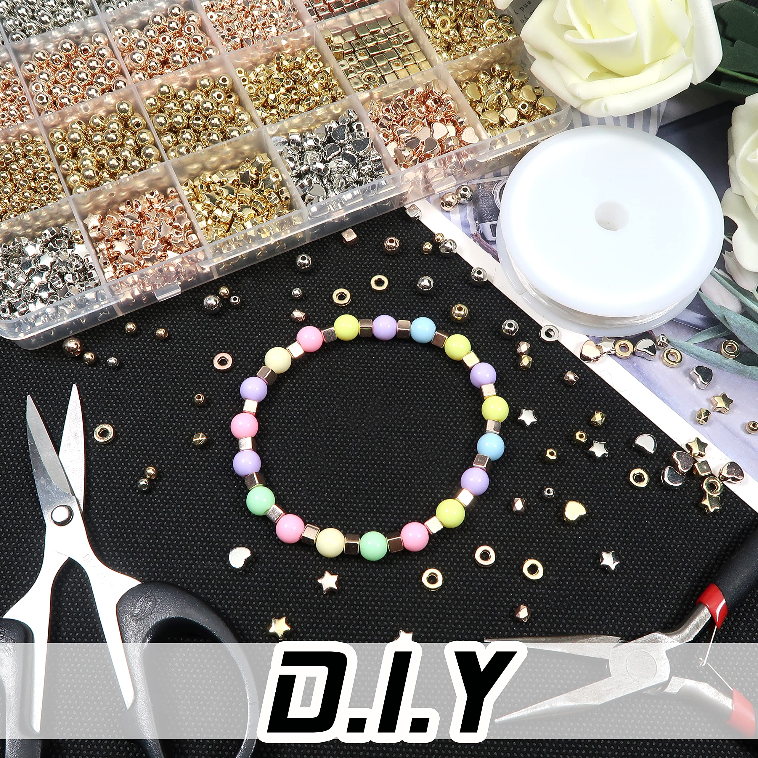 TOAOB - Lot De 1000 Perles Rondes En Acrylique Jaune De 6 Mm