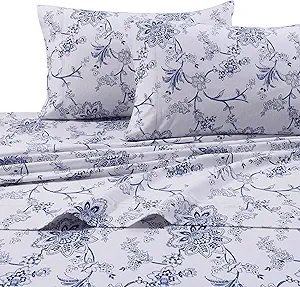 Tribeca Living FL200HSPCST Super Soft Heavyweight Flannel 200-GSM Pillowcases,Floral,Standard