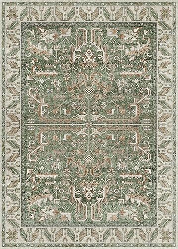 Miniatura 2 de Valenrug Alfombra lavable de 6 x 9 pulgadas, ultrafina, colección antigua, resistente a las manchas, para sala de estar, dormitorio, alfombra