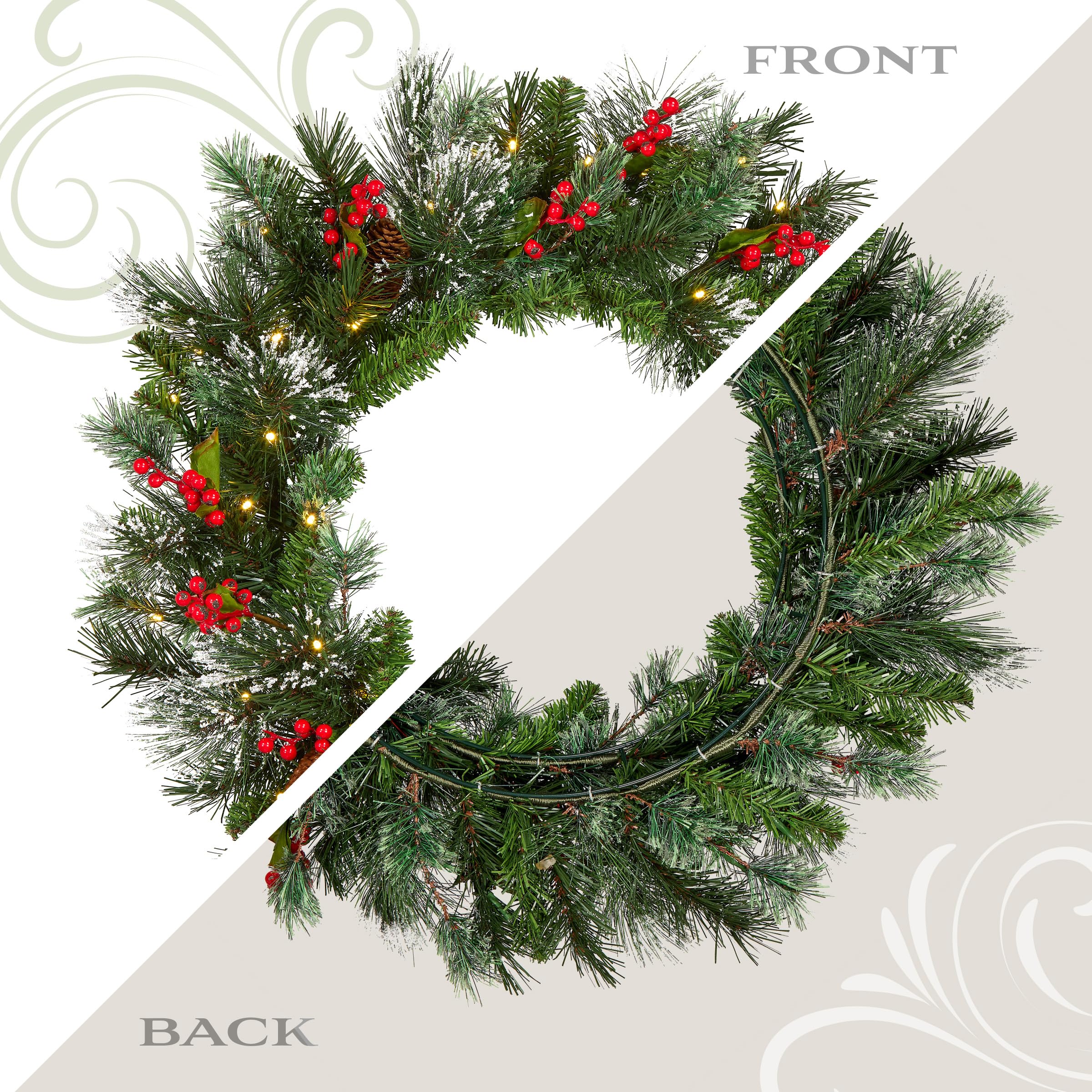 Amazon.com: National Tree Company 24in Pre-Lit Wintry Pine