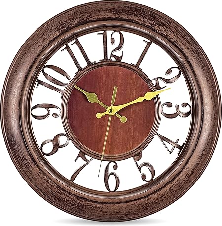 Amazon.com: Bernhard Products Decorative Wall Clock 13 Inch Silent Non ...