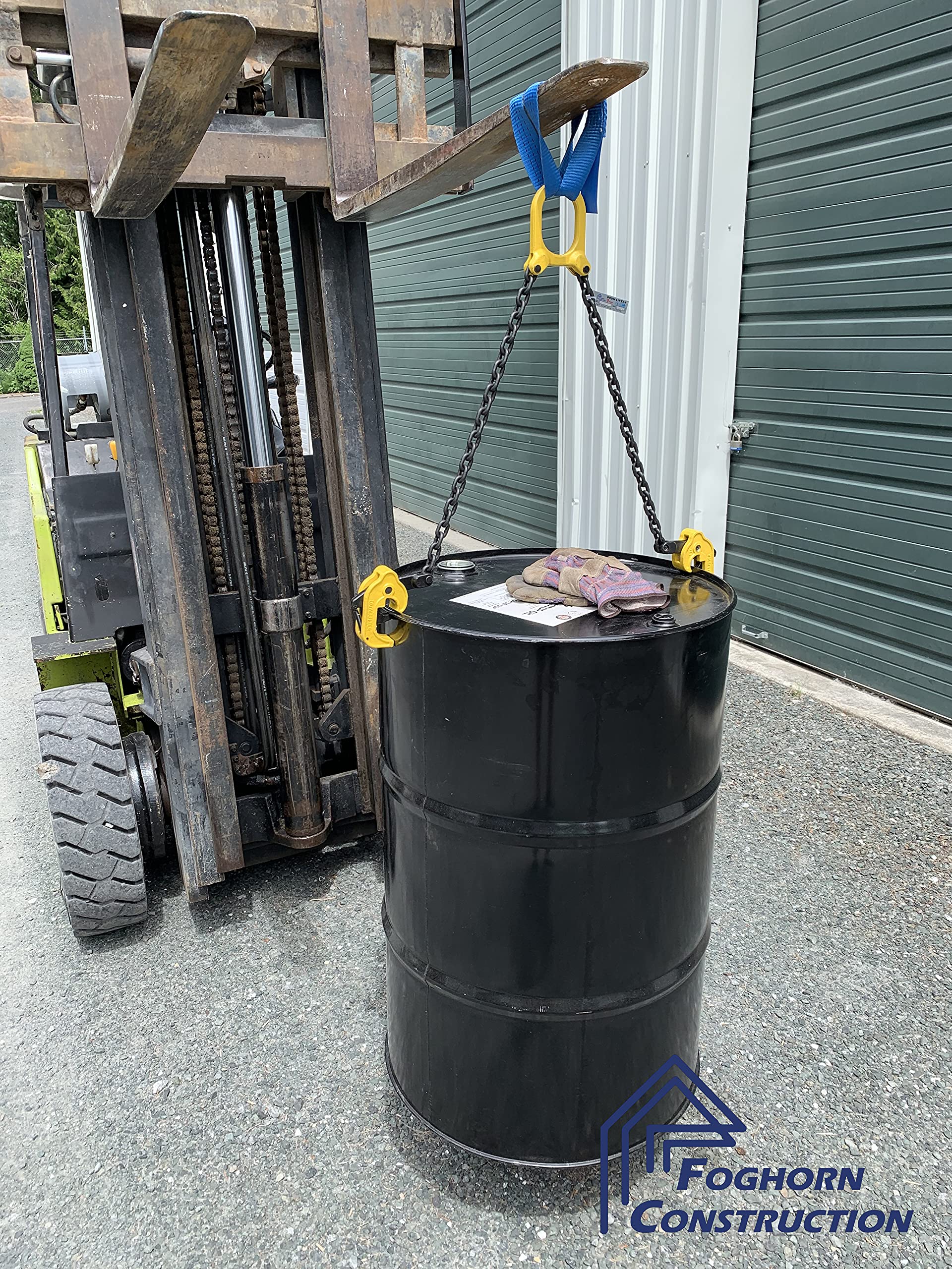 55 Gallon Drum Lifting Chain Hoist with 1 Ton Capacity bing Sling