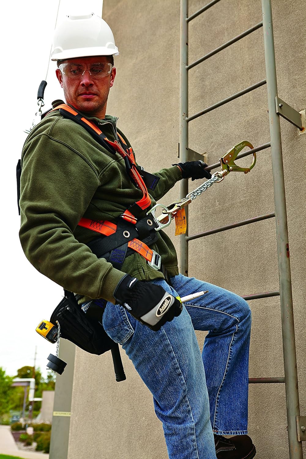 3M Economy Fall Protection Harness with Grommet Leg and Pass Thru Chest Connection, Back, Side and Shoulder D-Rings, 1B5E-XS, X-Small