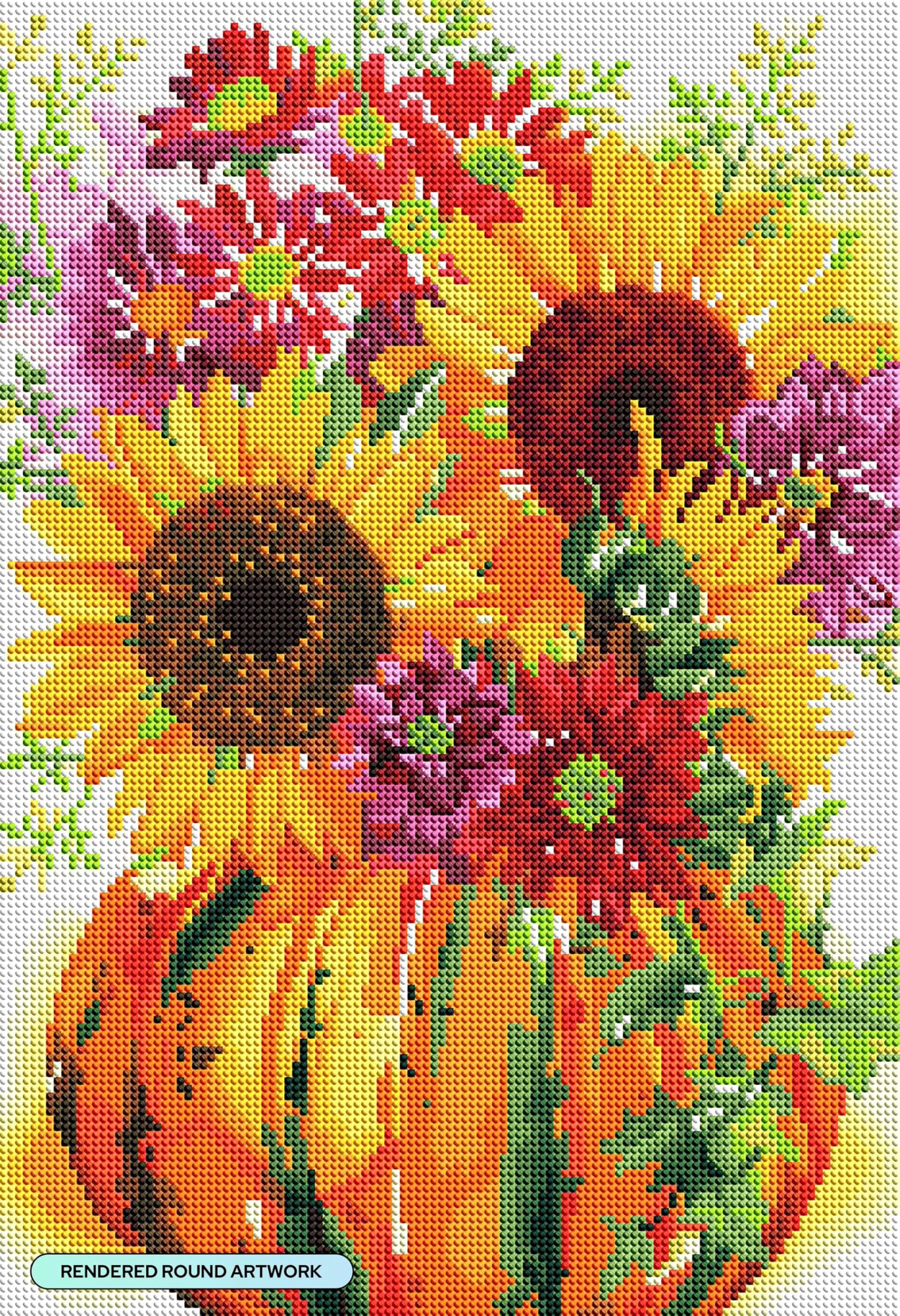 Amazon.com: DIAMOND ART CLUB Pumpkin with Sunflowers Diamond
