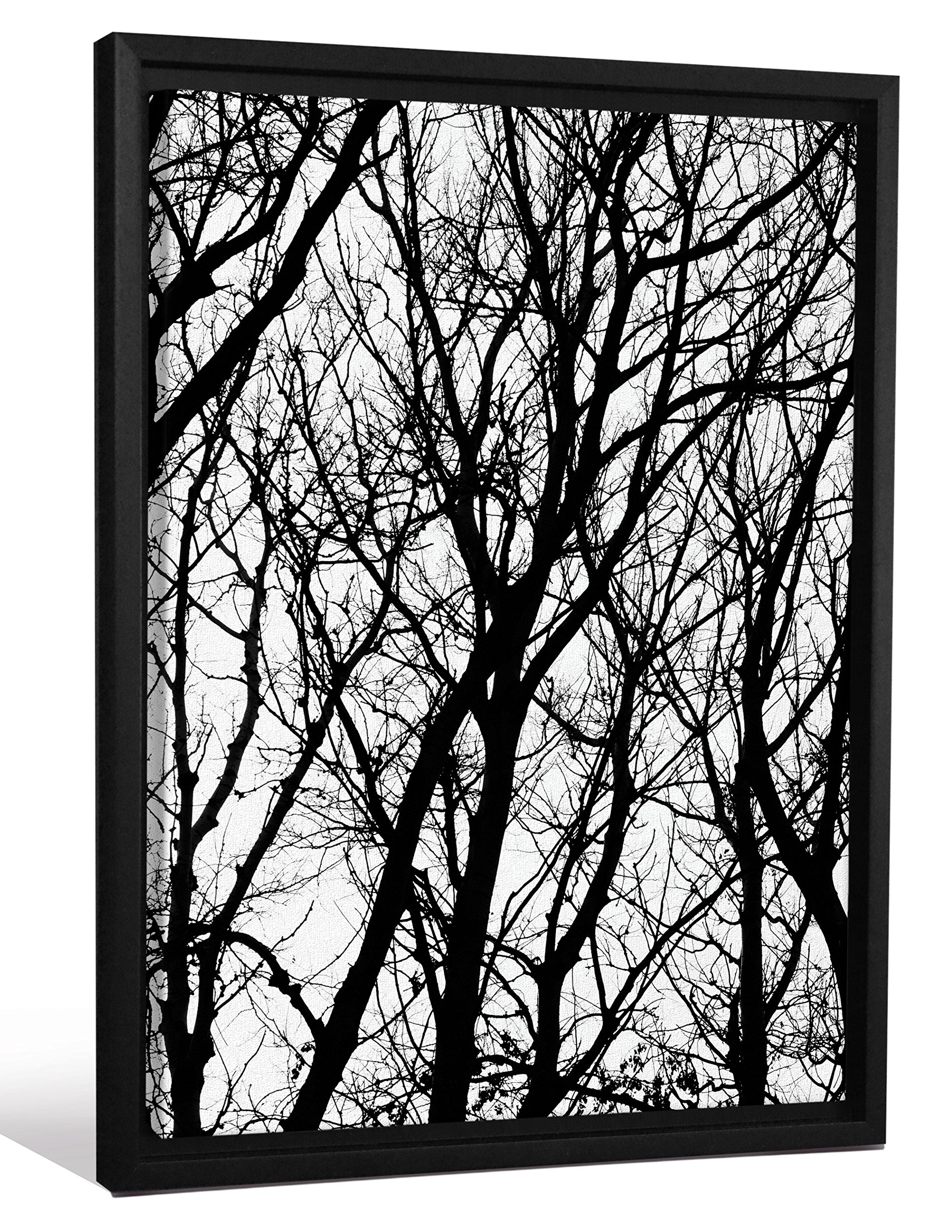 JP London Framed Winter Solitude Tree Branches Gallery Wrap Heavyweight Canvas Art Wall Decor, 26.375" High x 20.375" Wide x 1.25" Thick