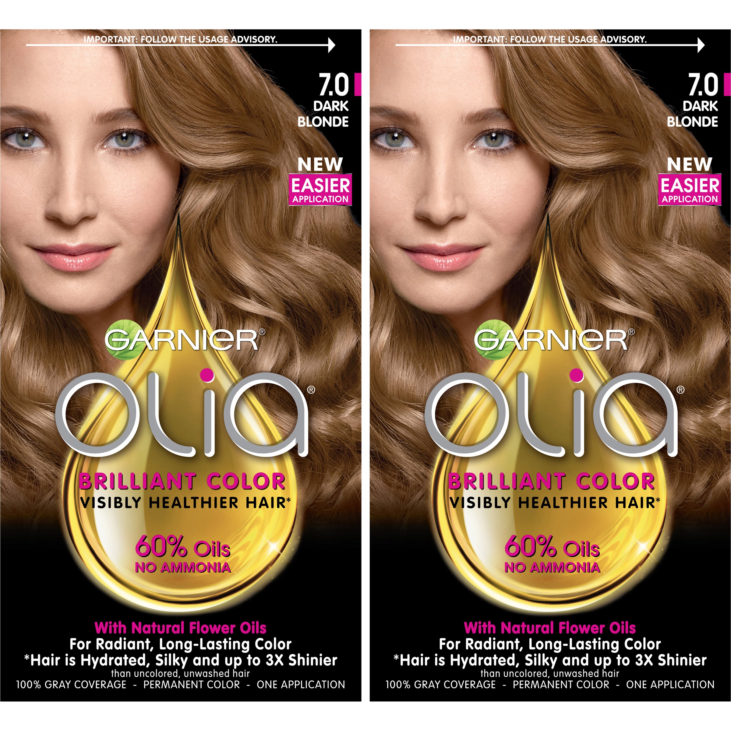 Buy Garnier Olia AmmoniaFree Brilliant Color OilRich Permanent Hair Color, 7.0 Dark Blonde (2