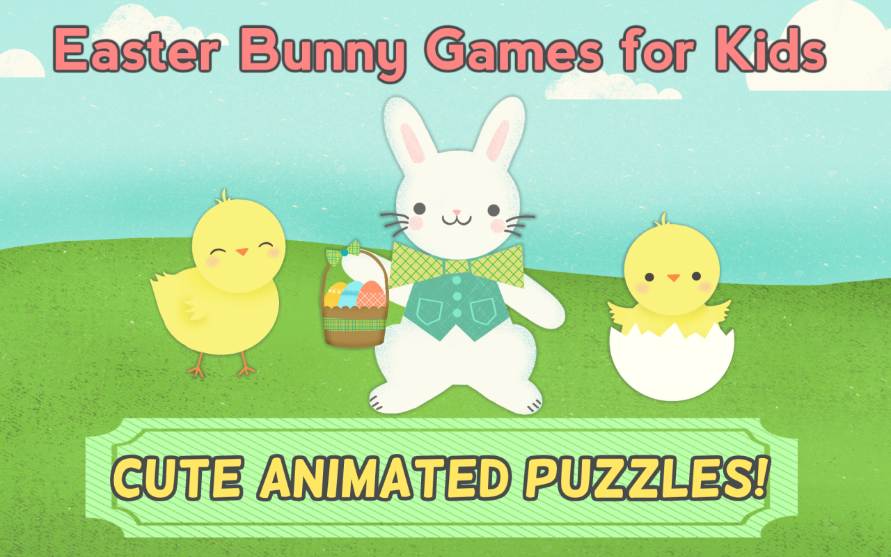 Easter Bunny Games for Kids Easter Egg Hunt Jigsaw Puzzles HD for