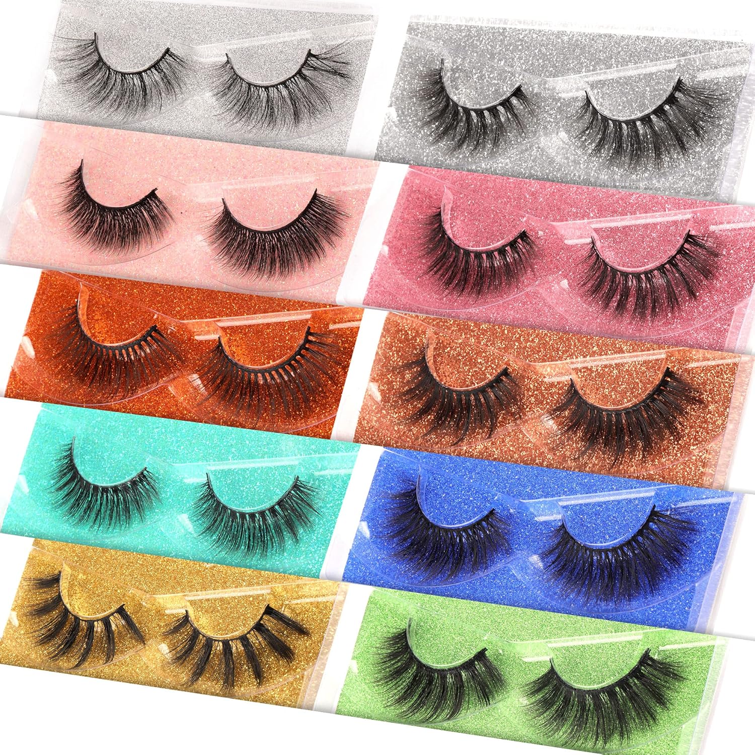False Eyelashes 30 Pairs Natural 3D Faux Mink Lashes Pack Handmade Eye Lashes Wholesale 10 Styles