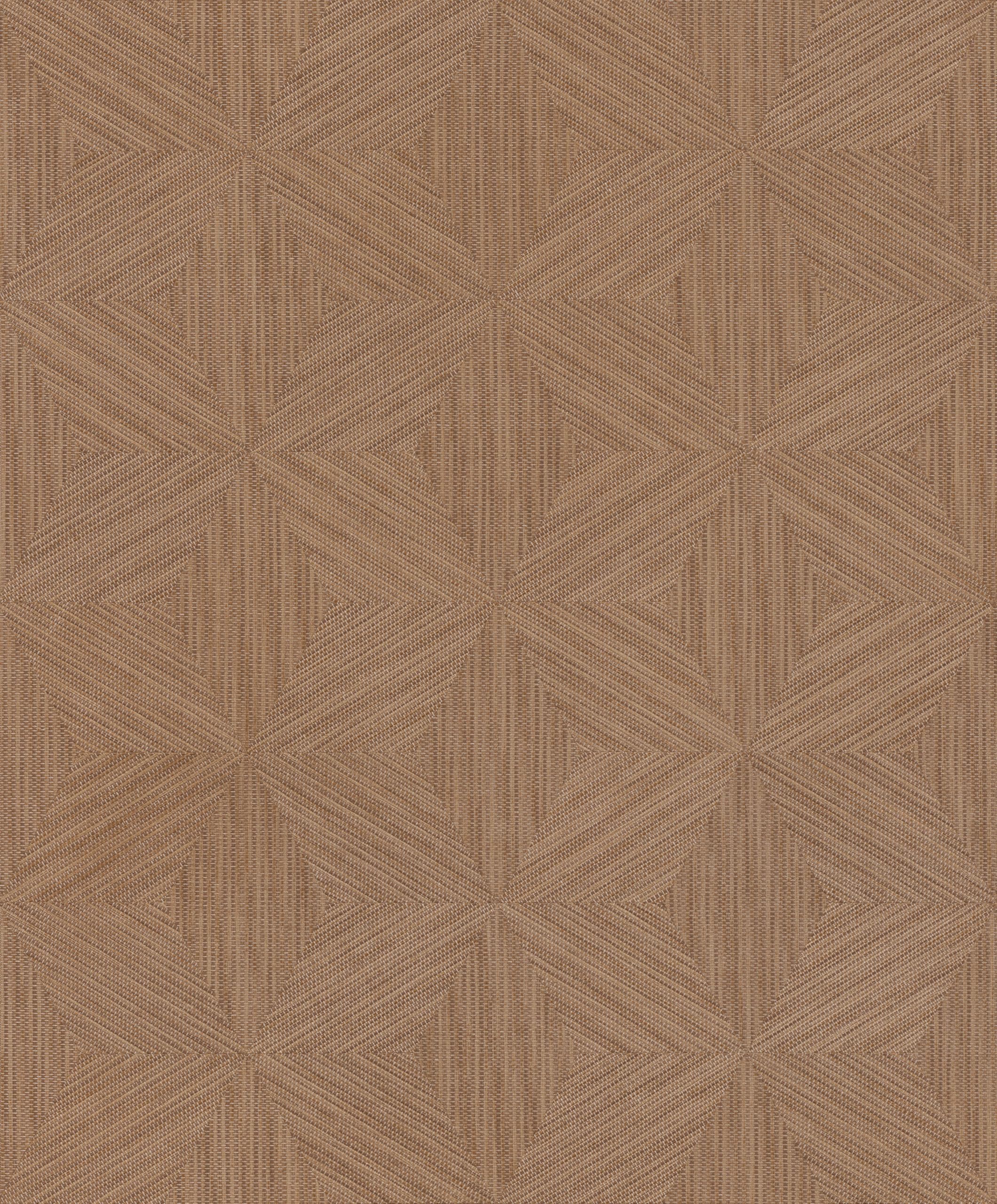 Rasch Back To Nature - Papel pintado de vinilo 3D geométrico en color marrón para un ambiente escandinavo, resistente y lavable, 10,05 m x 0,53 m