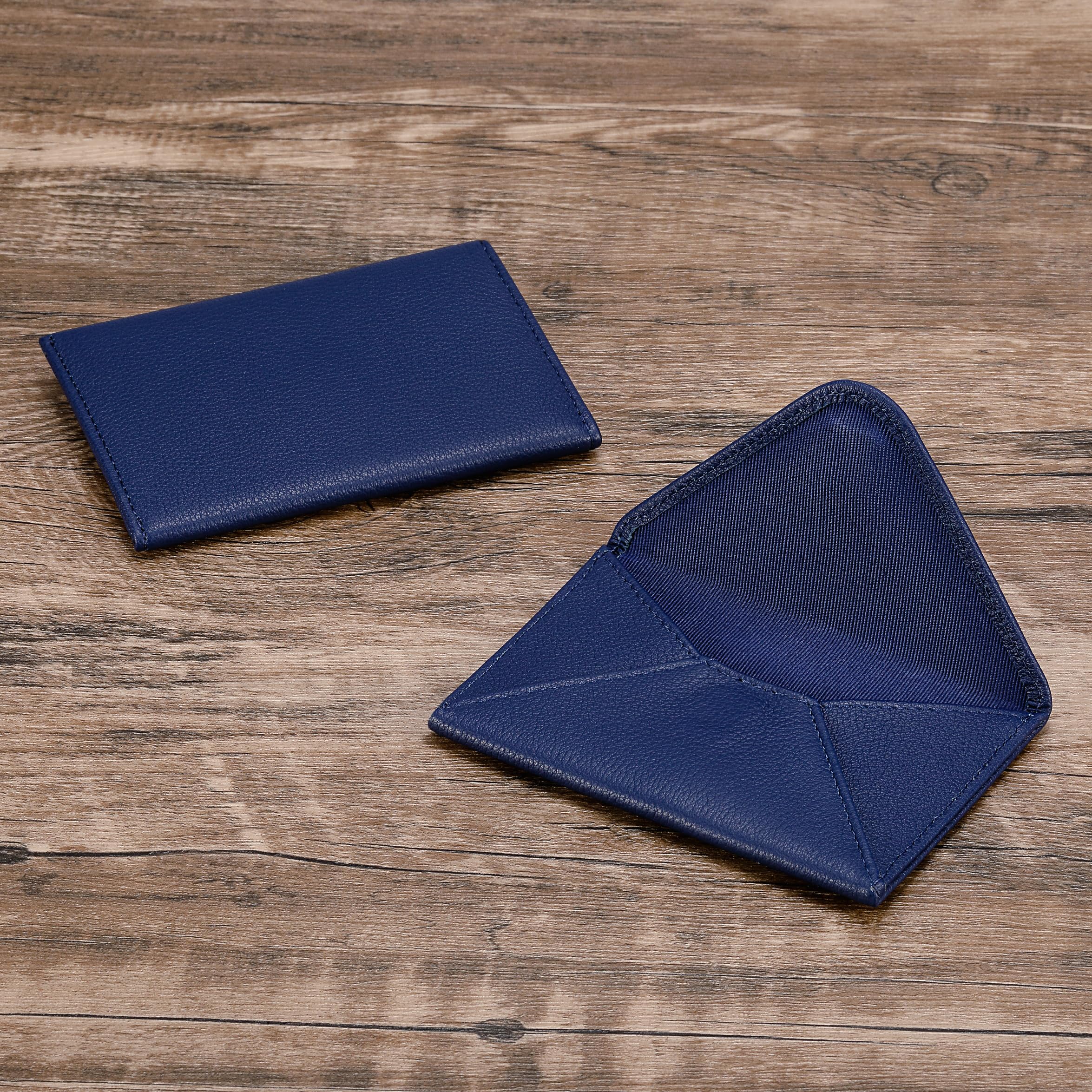 HISCOW - Funda para Tarjetas de Visita con Cierre magnético, Piel de Becerro Italiana