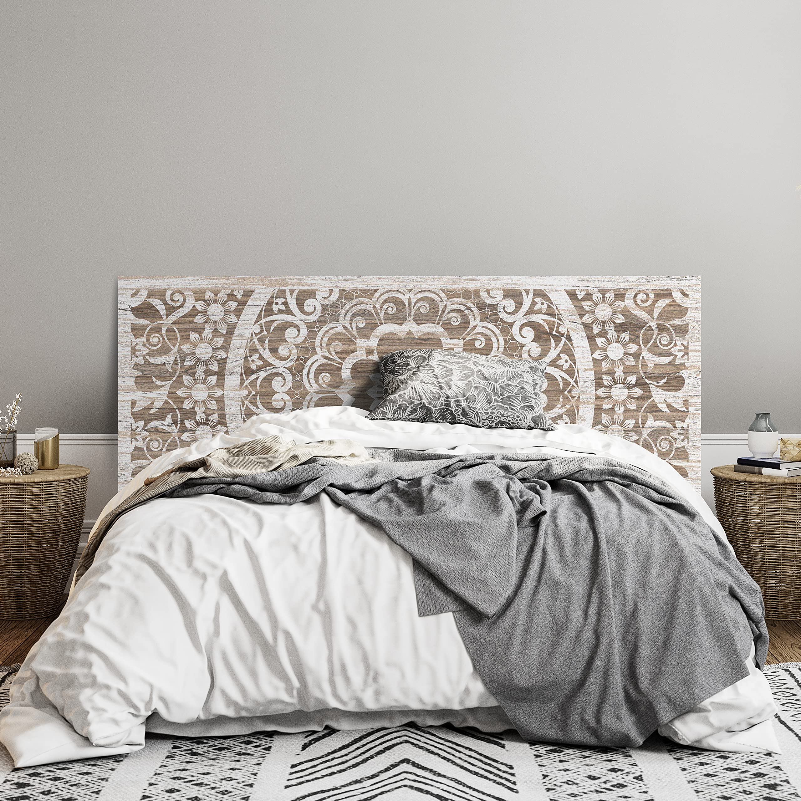 Megadec - Testiera per Letto Moderna Mandala Minimalista Modello Quinnipiac (150 x 60 cm) - Resistente, Elegante, Durevole ed Economica in PVC da 5 mm