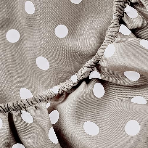 Miniatura 4 de Superior Juego de sábanas de mezcla de algodón de 600 hilos, diseño de lunares, incluye 1 sábana bajera elástica con bolsillos profundos, 1 sábana