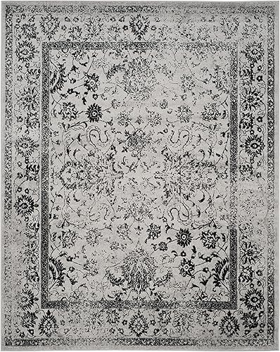 Miniatura 52 de Safavieh colección Adirondack - Alfombra de área, 8 x 10 pies, gris pizarra y marfil, diseño oriental desgastado, no desprende pelusa, fácil