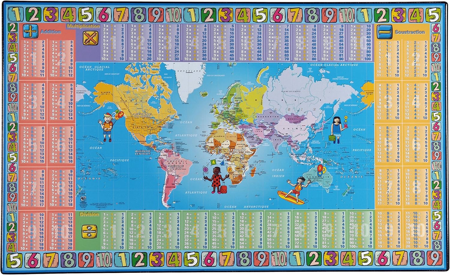 Sous Main Table De Multiplication www.amazon.fr