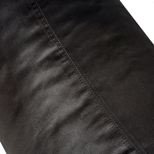 Vista 5 de Juego de 2 fundas de almohada de satén negro estándar con cierre de sobre, funda de almohada de seda negra para cabello y piel (20 x 26 pulgadas)