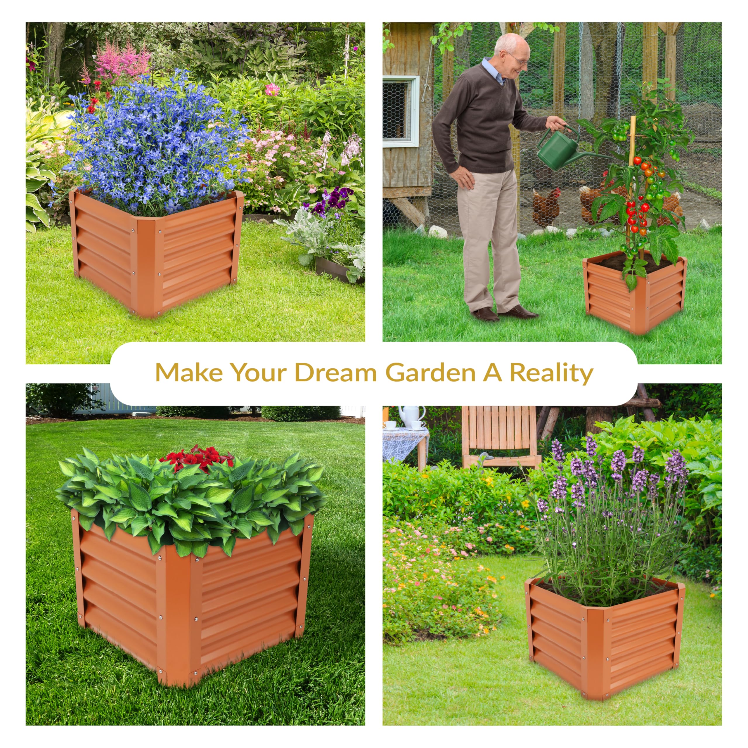 Amazon.co.jp: Sunnydaze メタルガーデンベッドキット パウダー