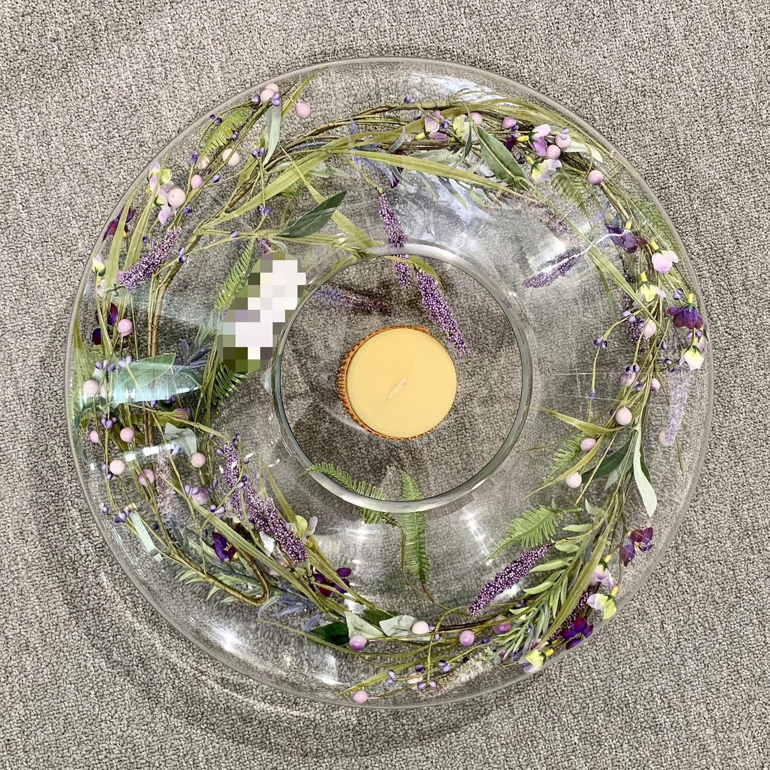 WGV UFO Bowl Glass Vase, Diameter 20", Height 6", Clear Flat Oval Round Bubble Floral Planter Terrarium for Wedding Event Home Decor, 1 Piece (VUF2006)