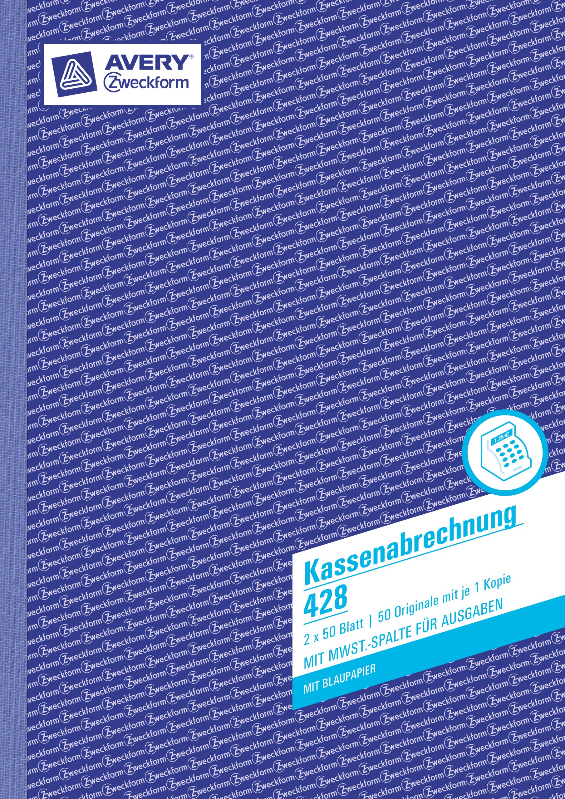 AVERY Zweckform 428-3 Kassenabrechnung (A4, mit MwSt.-Spalte, von Rechtsexperten geprüft, für Deutschland und Österreich zur ordnungsgemäßen, kostengünstigen Buchführung, 2x50Blatt) 3er Pack weiß/gelb