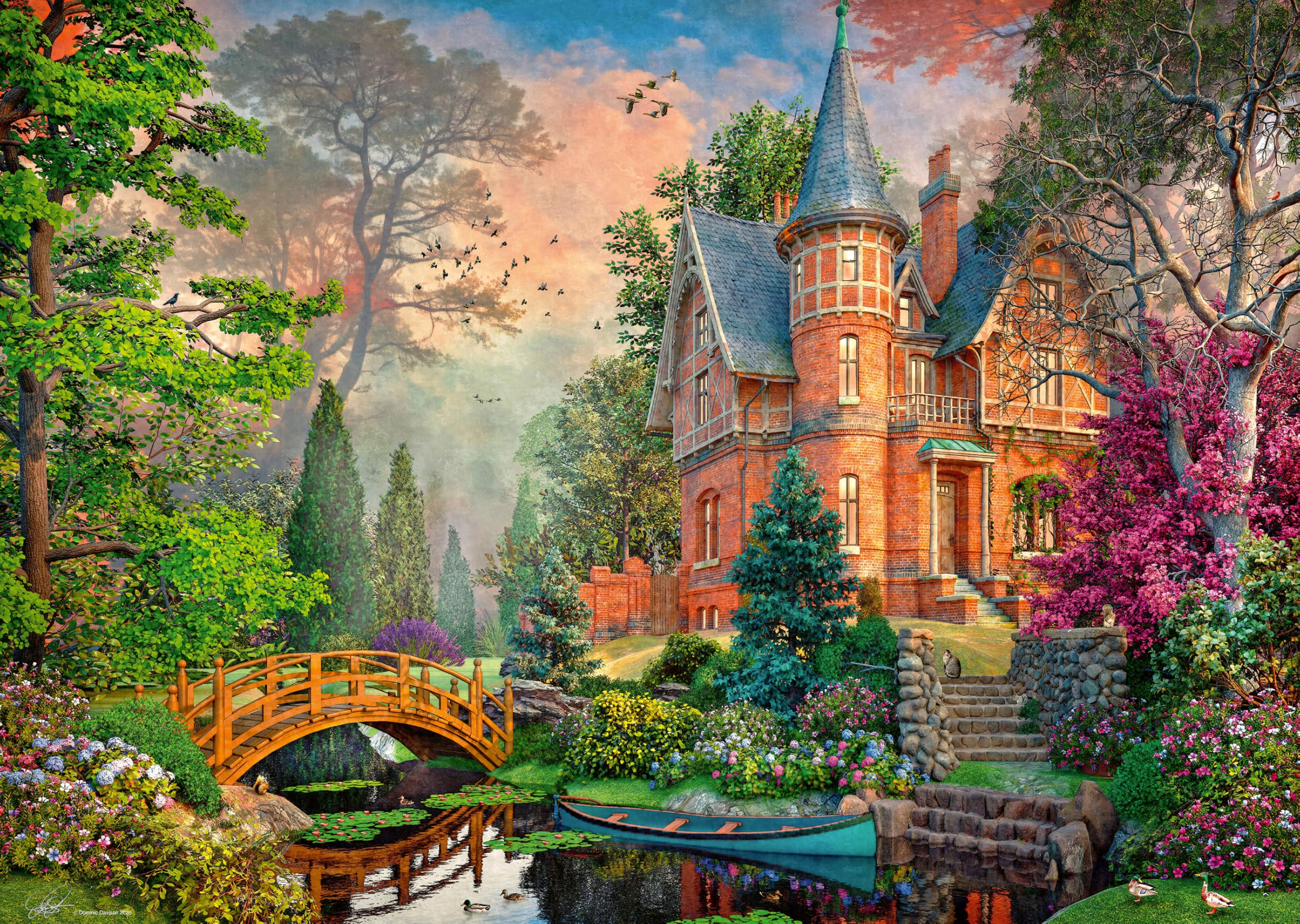Ravensburger Terracotta Mansion 1000 Piece Jigsaw Puzzle for Adults & Kids Age 12+ by Dominic Davidson Artwork | Relaxing Mindful Puzzle | Premium Ravensburger Quality