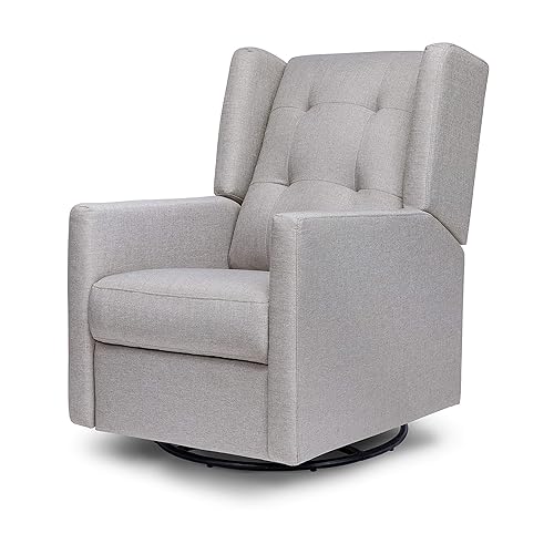 DaVinci Maddox - Planeador reclinable y giratorio en gris brumoso oro verde y certificado CertiPUR-US Gris(Misty Grey), Avena natural., Gris sombra