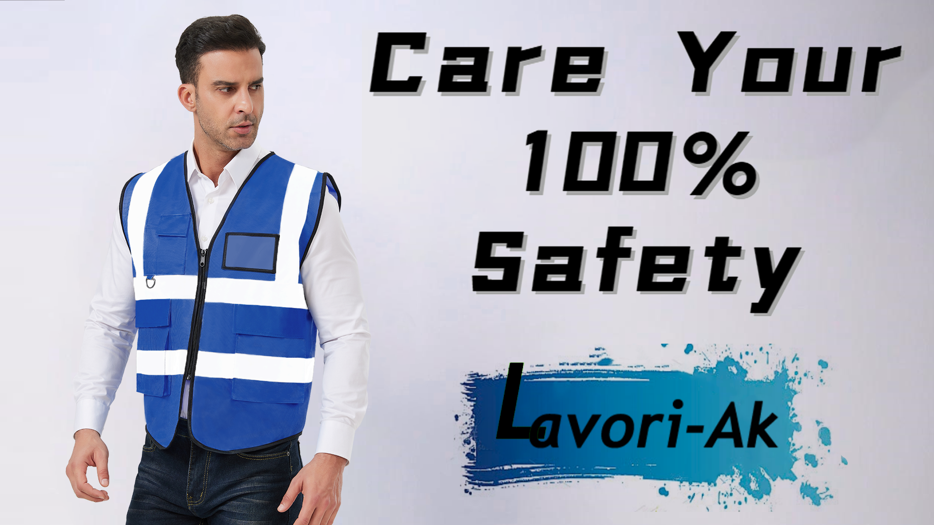 Lavori-AK 10 Pack Neon Reflective Safety Vests,Blue High