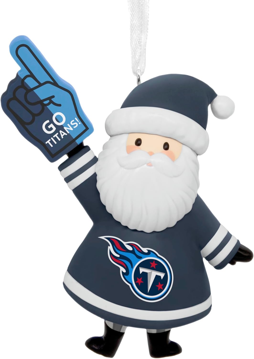 Hallmark NFL Tennessee Titans Santa Fan Christmas Ornament, Gifts for Sports Fans
