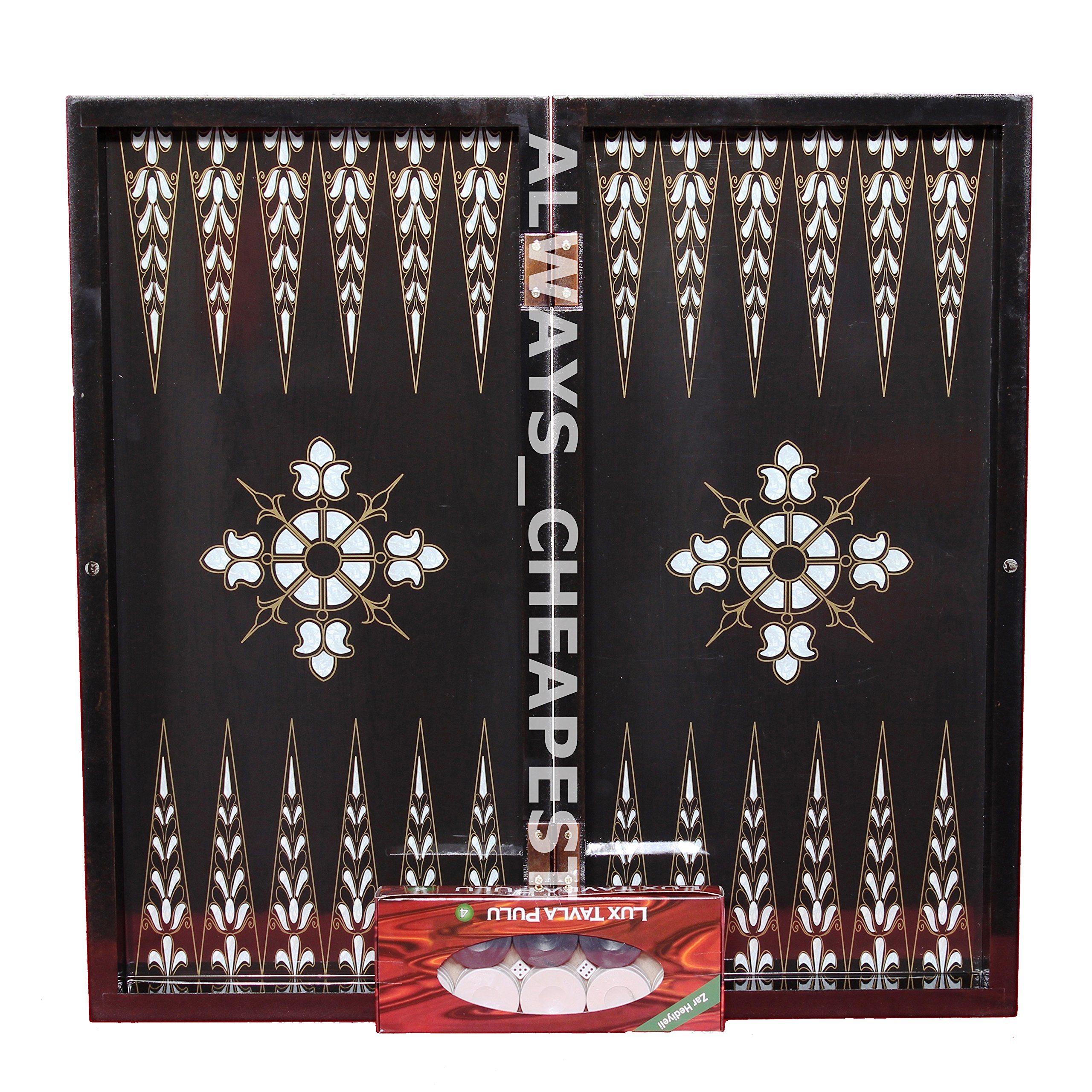 FANTASTIC BLACK DAGGER 19" YENIGUN ESER Turkish TAVLA Backgammon Professional Full Set