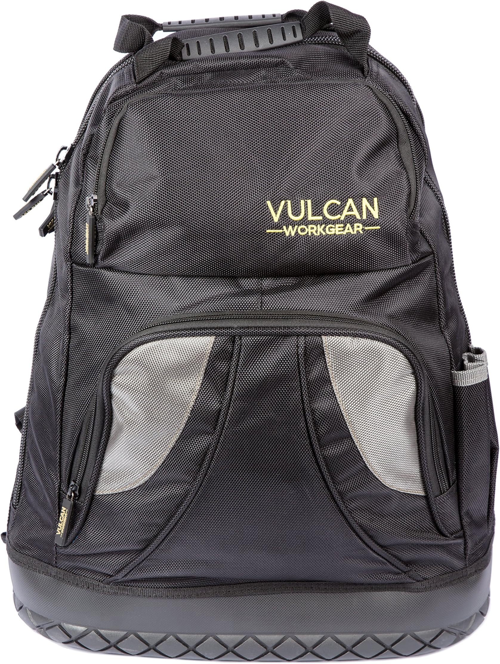 Vulcan Workgear Tool Backpack Tool Bag with Over 24 Reinforced Pockets For All Your Tools & Laptop Compartment - Reinforced Heavy Duty Toolbox/Tote Bag For Contractors, HVAC, Technicians, Jobsite
