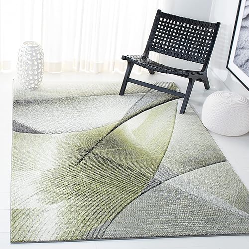 Vista 73 de SAFAVIEH Hollywood Collection - Alfombra decorativa de 2 pies 3 pulgadas x 4 pies, beige y azul, diseño moderno de mediados de siglo, no desprende