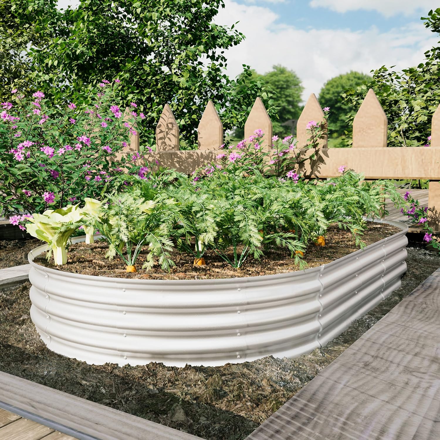 Heavy Duty Galvanized Raised Garden Bed Kit – Outdoor Planter Box for Vegetables, Flowers, Herbs – Rust-Resistant, Easy Assembly, Adjustable Size, Sturdy Metal Design (8x4x1ft, PCS, 2)