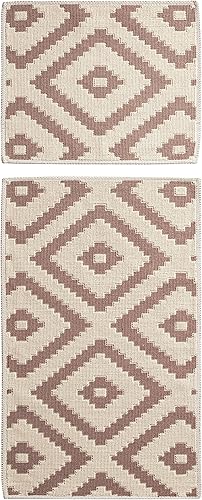 Miniatura 2 de Saraz Carpet Alfombras de baño hinchadas, juego de alfombras de baño antideslizantes, 2 piezas, suaves, absorbentes y duraderas, lavables a máquina,