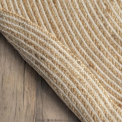 Miniatura 7 de nuLOOM Alanis Farmhouse - Alfombra de yute, 3 x 5 pies, ovalada, natural