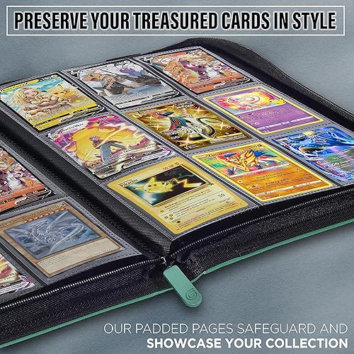 Miniatura 6 de Guilt Free Gaming - Carpeta prémium con cremallera para tarjetas, 3 tamaños y 5 colores, bolsillos laterales seguros, exterior de armadura Komodo,