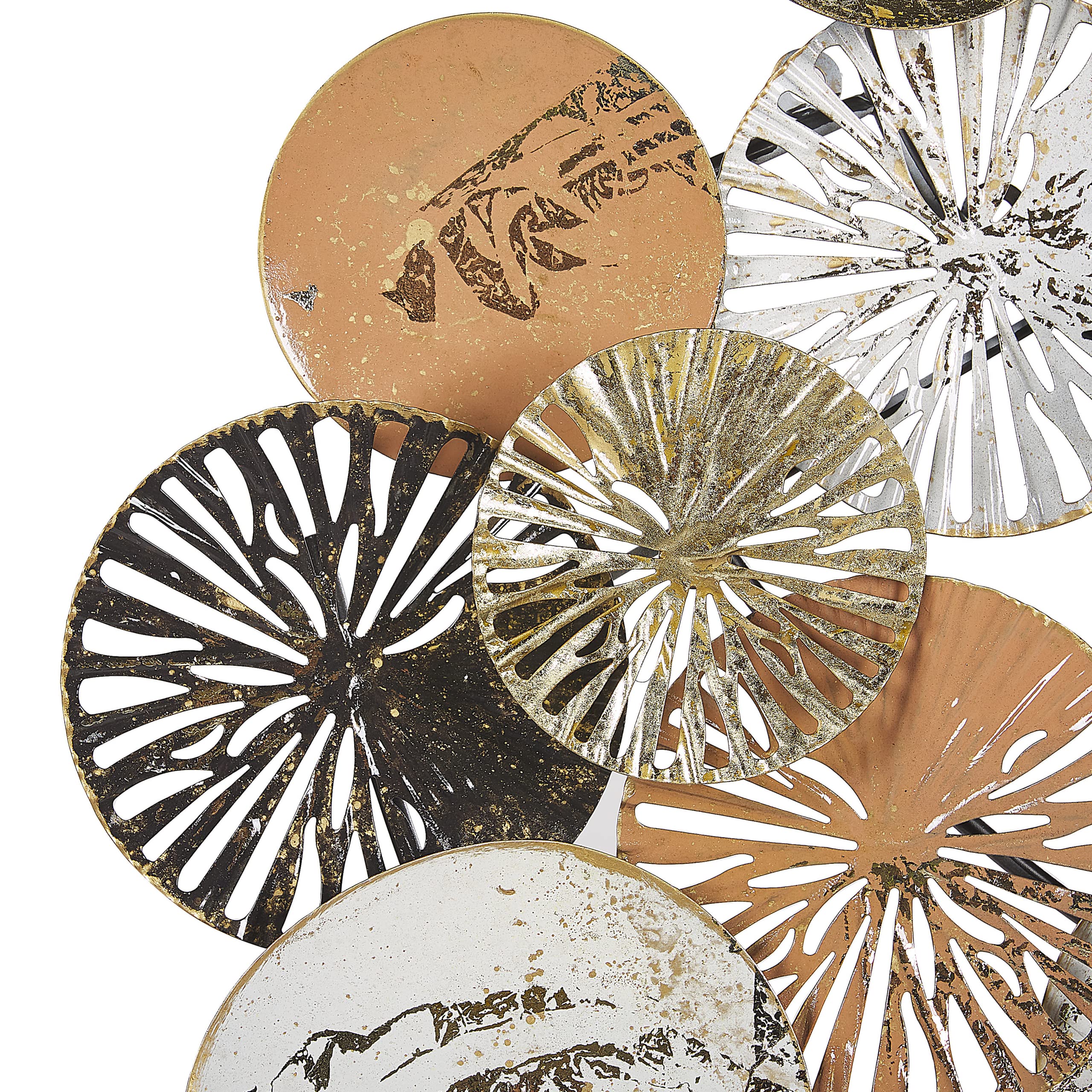 Beliani Schöne Wanddekoration Kreise mit Ausstanzungen kupfer/gold Osmium