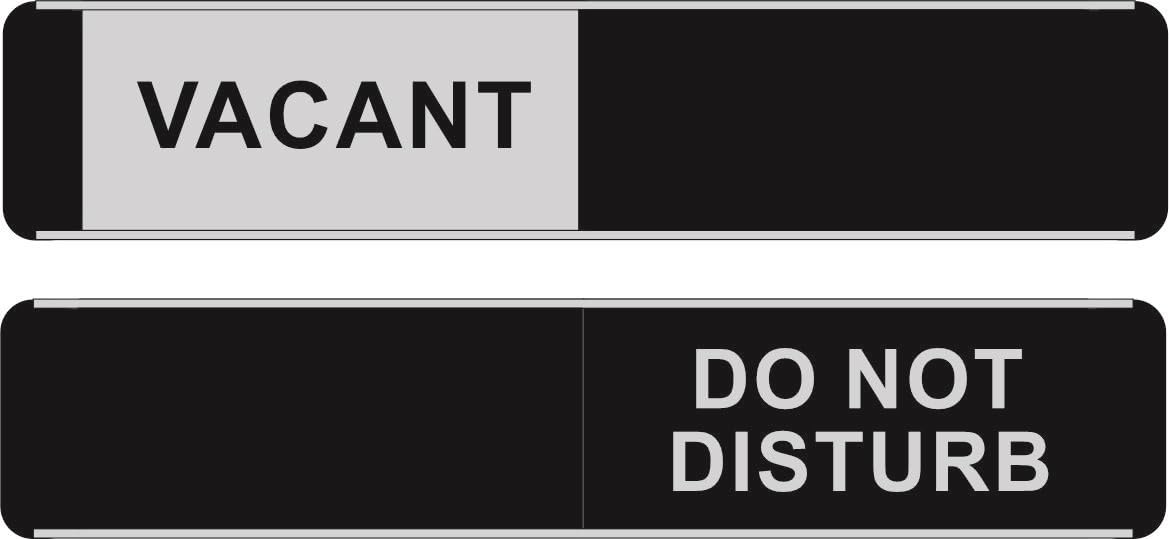 SECO VACANT/DO NOT DISTURB Sliding Door Sign for Meeting Rooms - 255 x 52mm - Aluminium & PVC