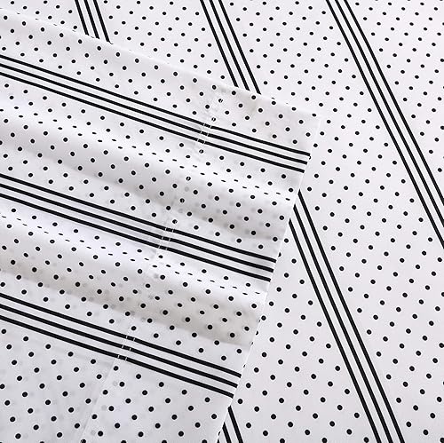 Miniatura 3 de Betsey Johnson - Sábanas de cama Queen, ropa de cama suave y ligera, resistente a la decoloración y a las arrugas (lunares y rayas, Queen)