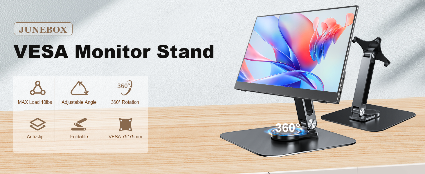 Amazon.com: JUNEBOX Portable Monitor Stand VESA 75x75mm Holes M4
