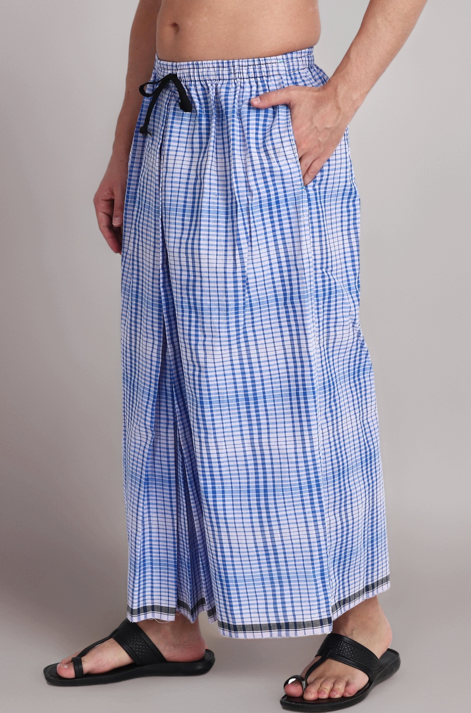 Gowri Tex Elastic Premium Cotton Lungi With Dual Packet Pack Of 1