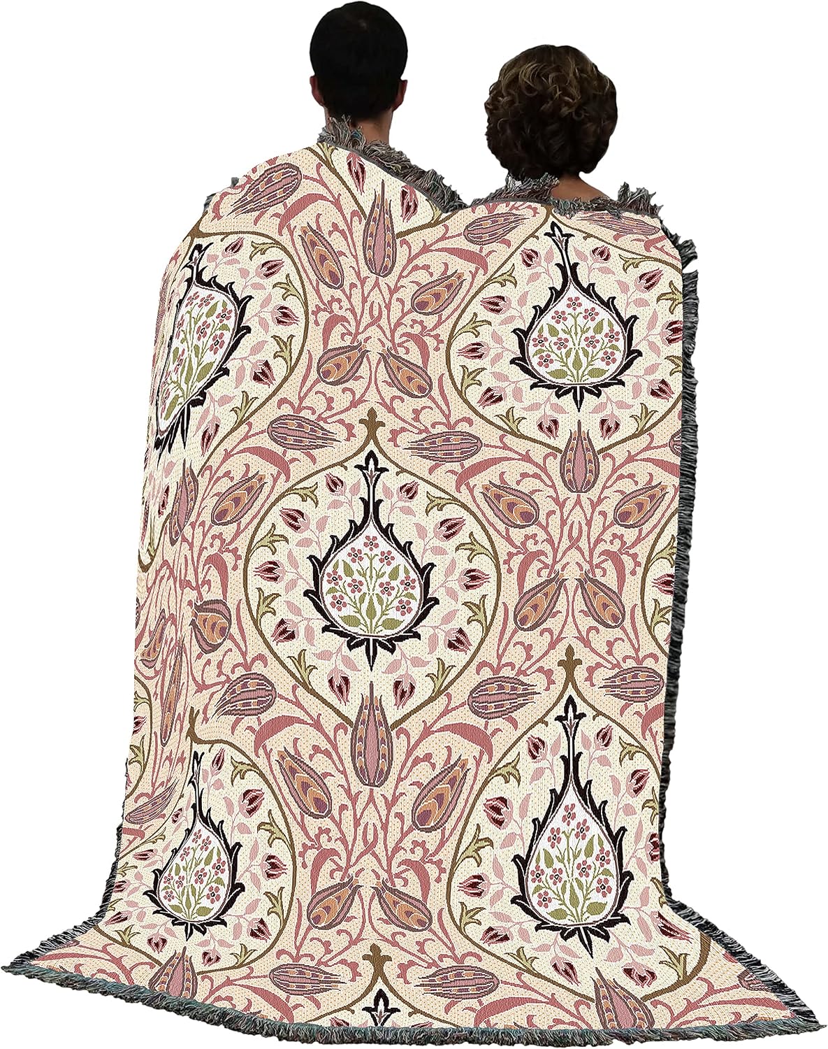 Pure Country Weavers William Morris Rosebud Peace Blanket - Arts & Crafts - Gift Tapestry Throw Woven from Cotton - Made in the USA (72x54)