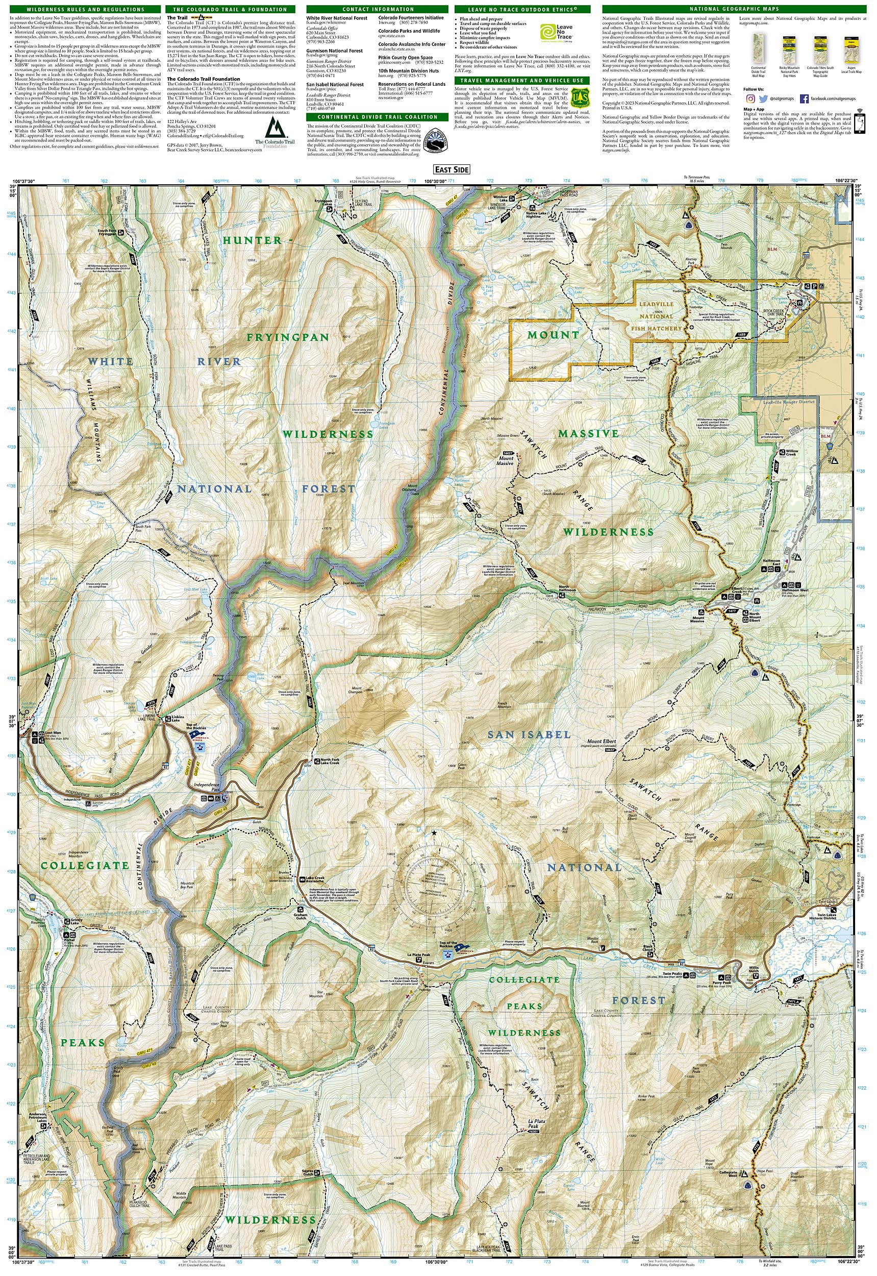 Aspen, Independence Pass Map (National Geographic Trails Illustrated Map, 127) - Image 5