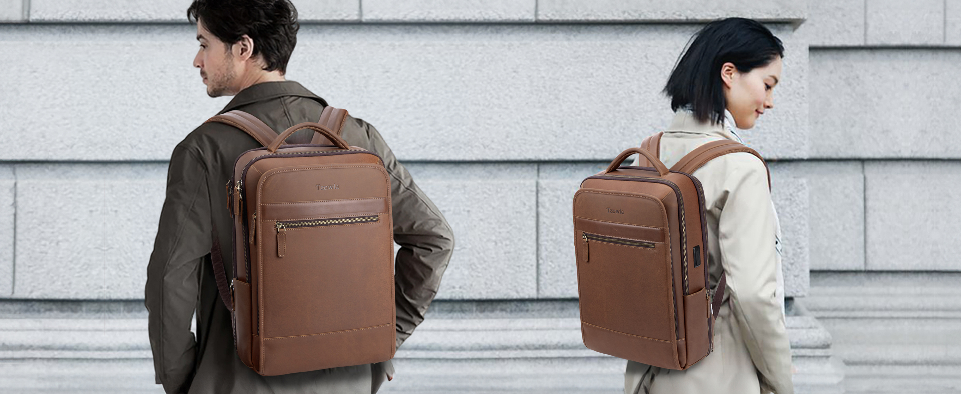 Amazon.com: Tzowla Leather Laptop Backpack, Bag for Men and Women