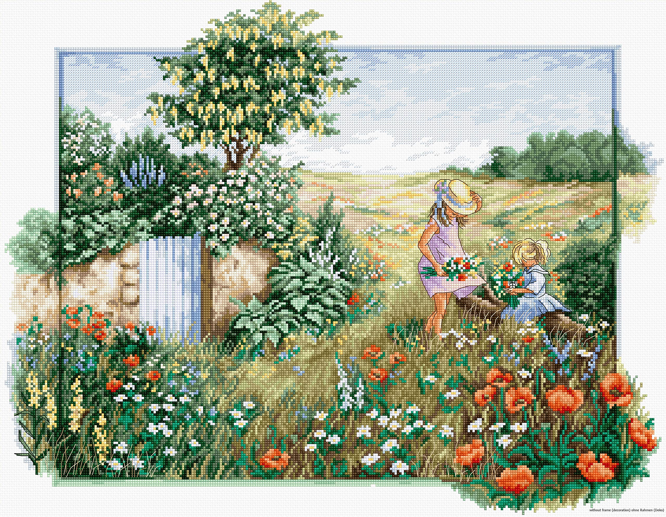 Luca-S Cross Stitch Kit, Cotton, Multicoloured, 44,5x34,5cm