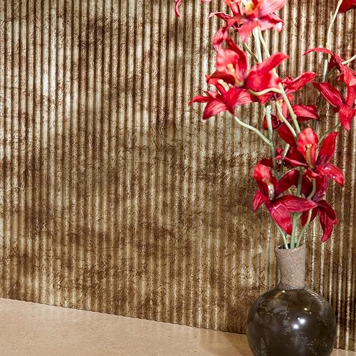 Miniatura 3 de FASÄDE Panel decorativo para salpicaduras de vinilo acanalado en bronce bermudas (muestra de 6 x 6 pulgadas) Bronce (Bermuda Bronze),Bronce