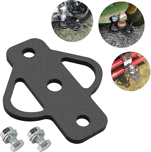 Three Way Trailer Hitch Adapter with Bolt Receiver Hitch for Lawn Mower 3-Way ATV Hitch Attachments for Golf Cart Garden Tractor Flat Towing Tow Ball Mount Lawn Mower Chain and Tow Strap