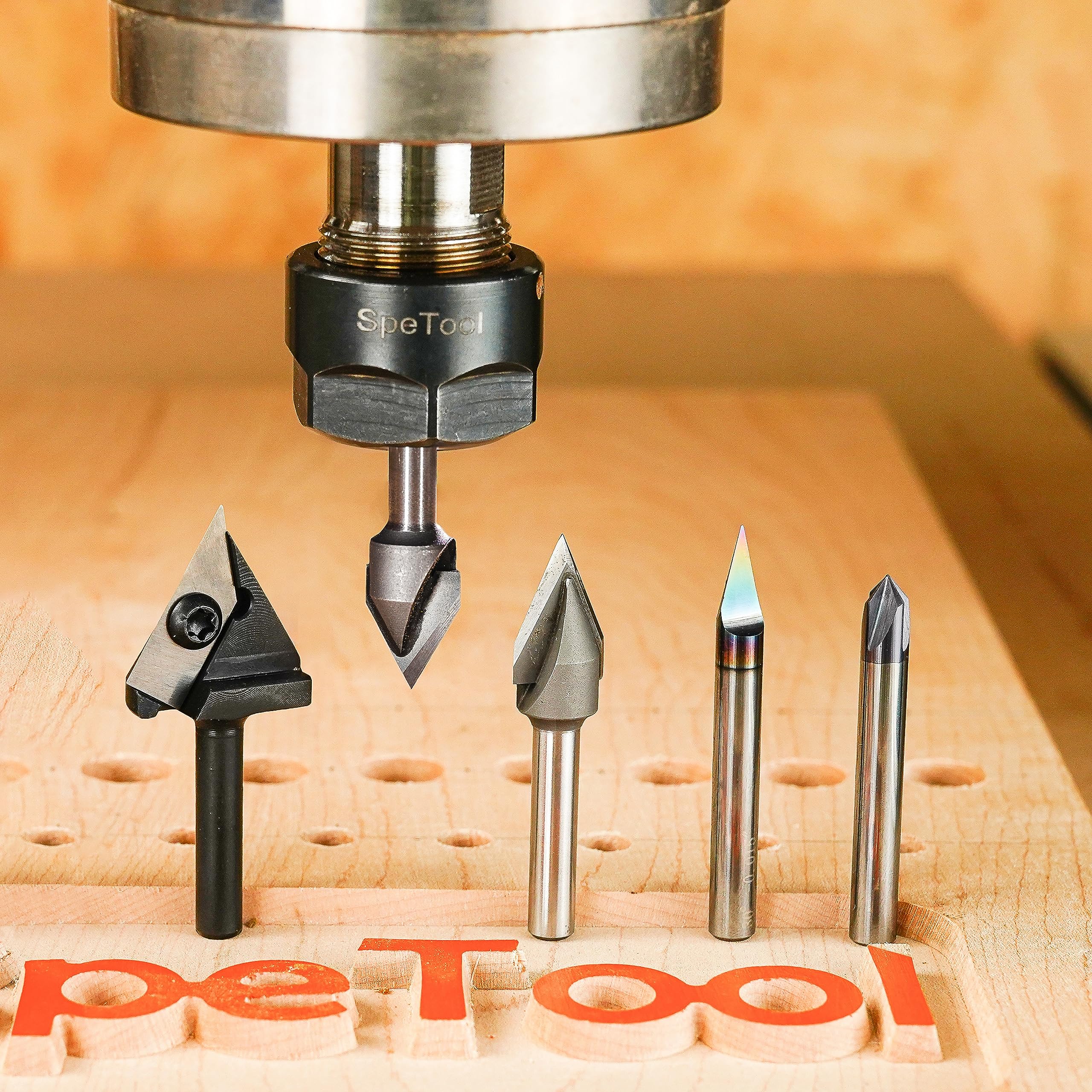 Fresa Per Spianare Legno SpeTool - Diametro Taglio 25mm, Gambo 8mm, Con 2 Inserti In Carburo - Foto 5