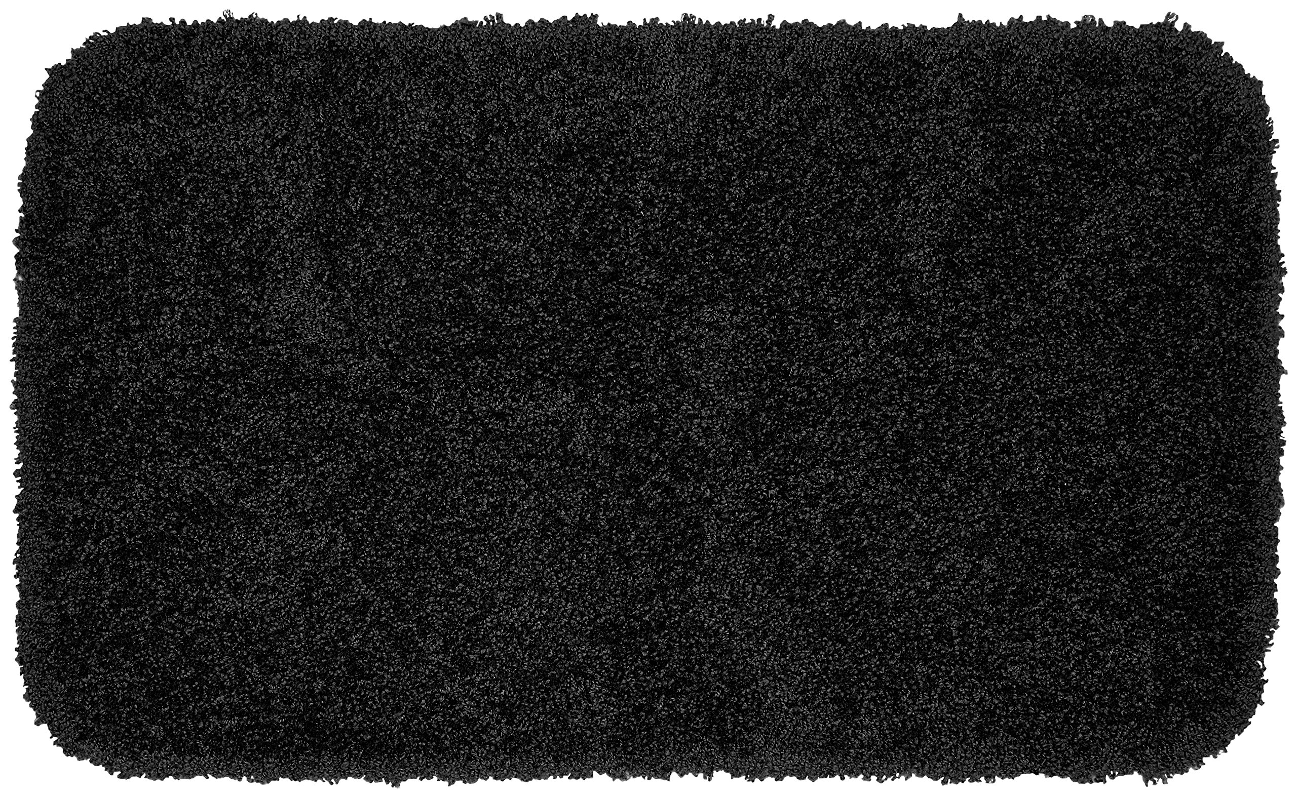 Garland Rug Serendipity 24 in. x 40 in. Shaggy Nylon Washable Bath Rug Black